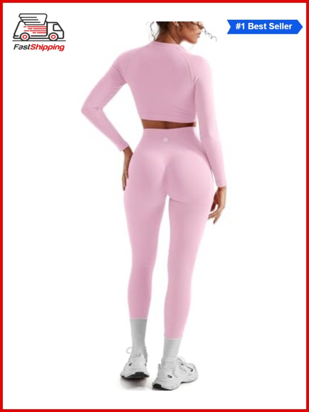 ✨Seamless Ribbed 2 Piece Workout Set Leggings & Crop Top